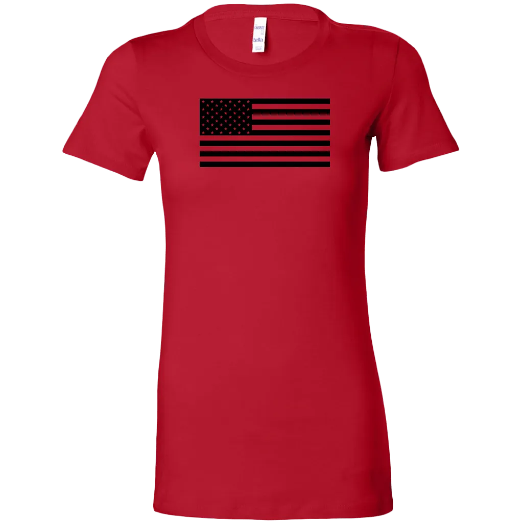 Black USA Flag Women's T-Shirt