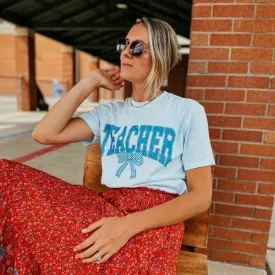 Blue Bow Teacher Tee - Chambray