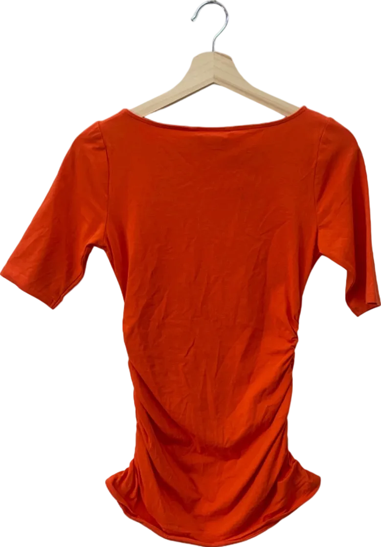 Boden Orange Ruched T-Shirt UK 10