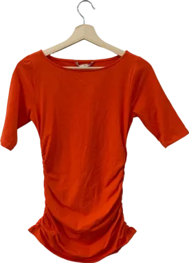 Boden Orange Ruched T-Shirt UK 10
