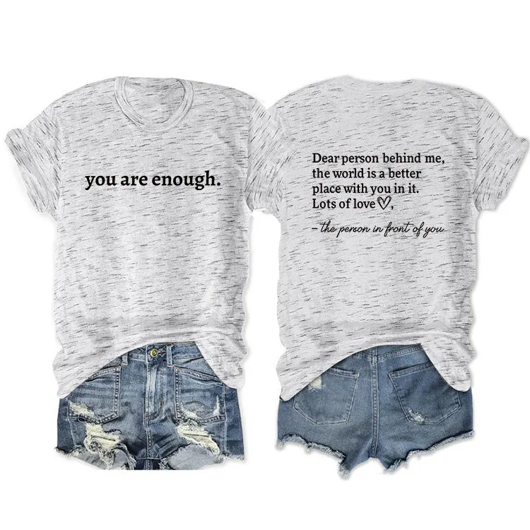 Casual Dear Person Behind Me Loose Round Neck Short-sleeved T-shirt
