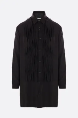 cellulose long-fit shirt with ruched bib