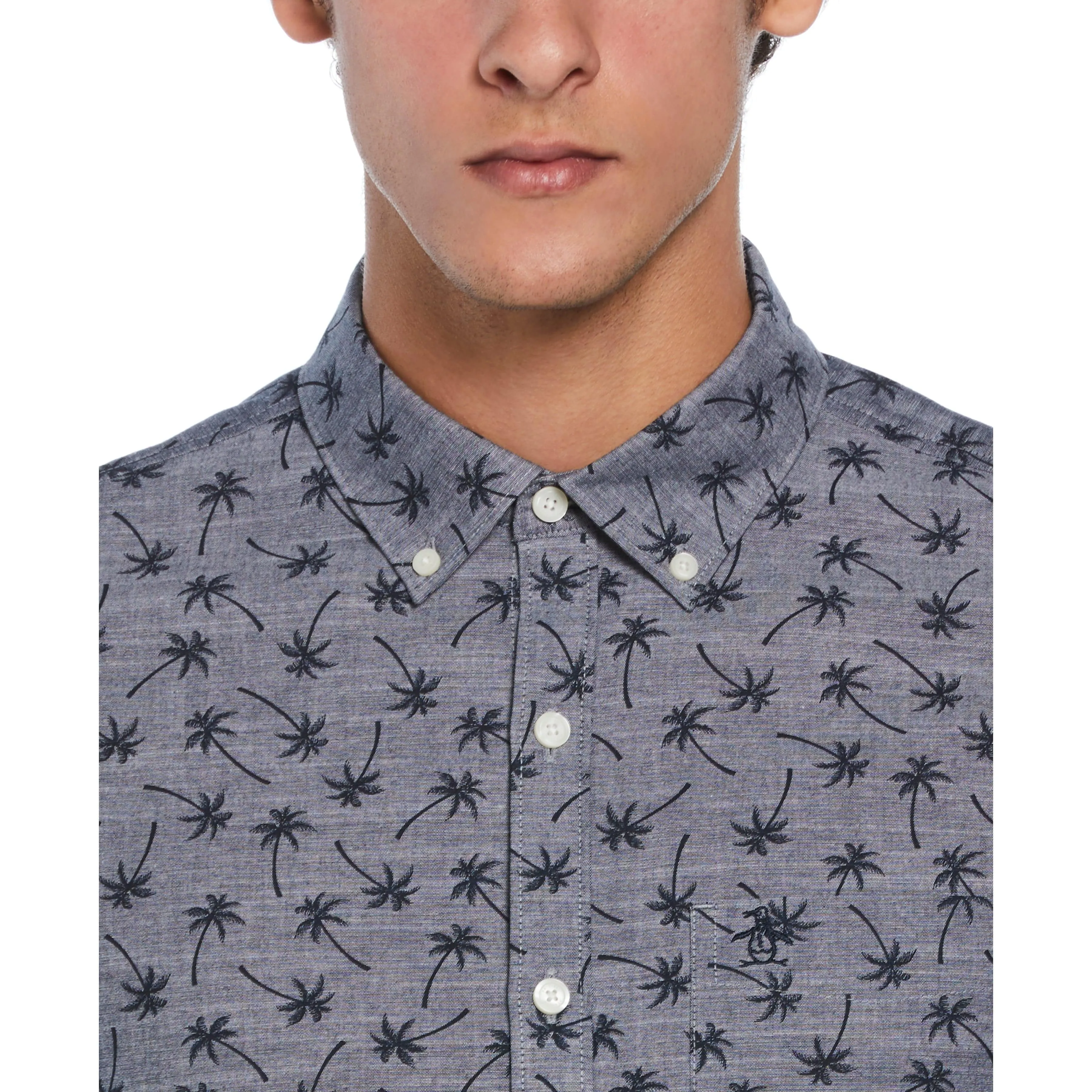 Cotton Chambray Palm Shirt