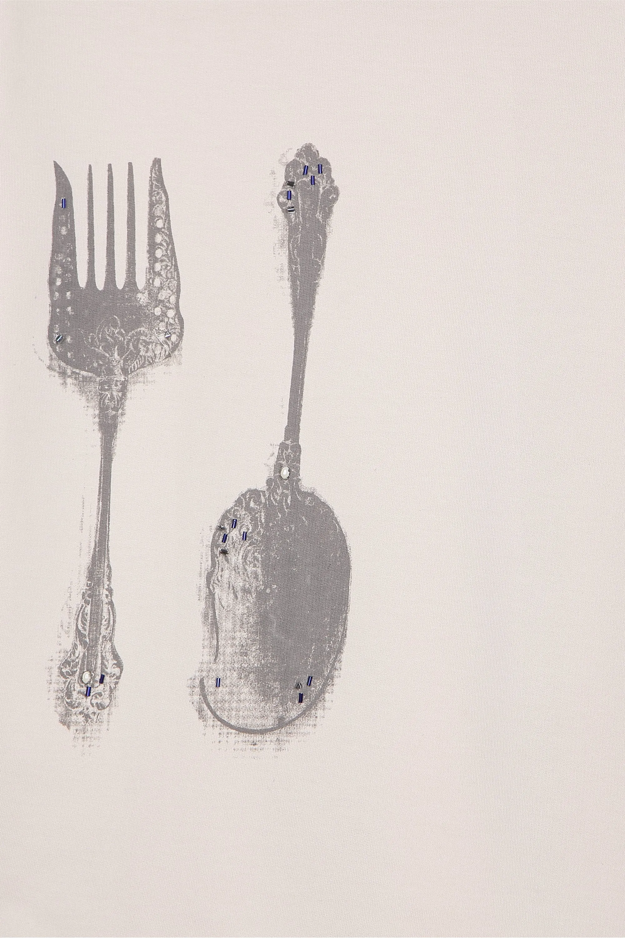 CUTLERY BEADED T-SHIRT