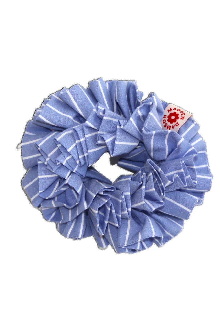 garter scrunchie - blue and white stripe