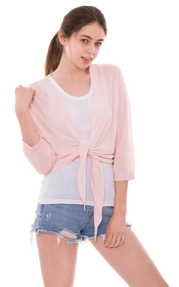 JP801 Solid featuring Tie-knot Front Cardigan