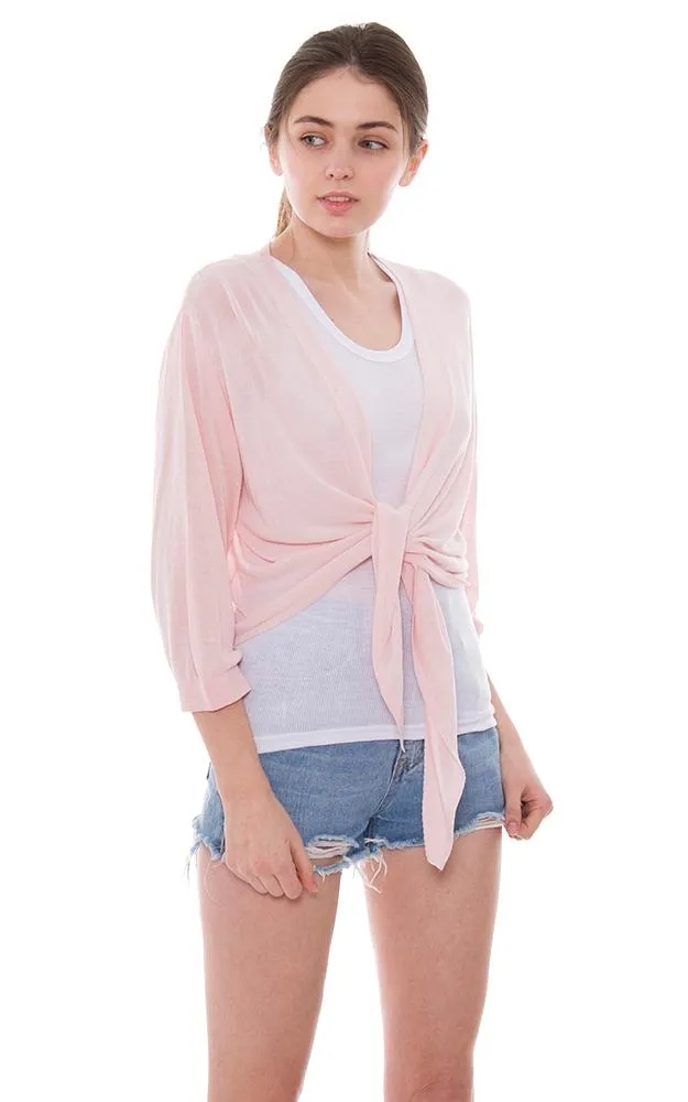 JP801 Solid featuring Tie-knot Front Cardigan