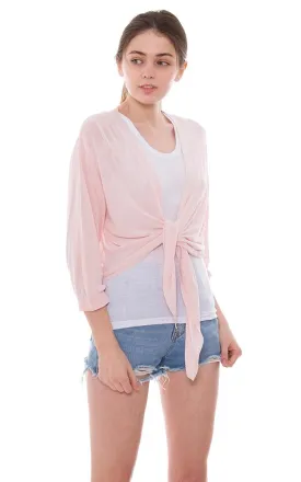 JP801 Solid featuring Tie-knot Front Cardigan