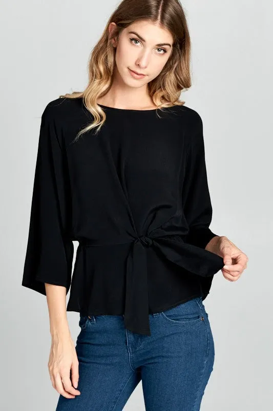 Knot Dressy Top in Black