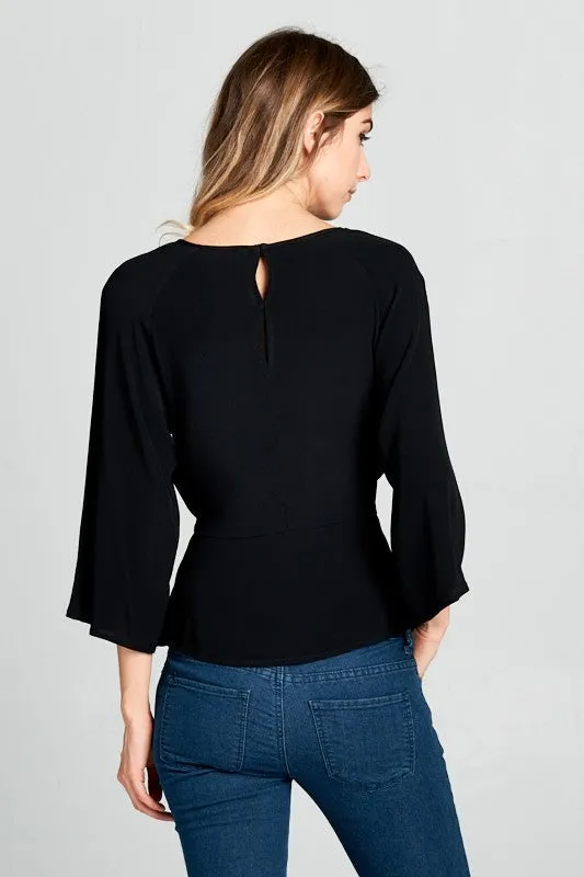 Knot Dressy Top in Black
