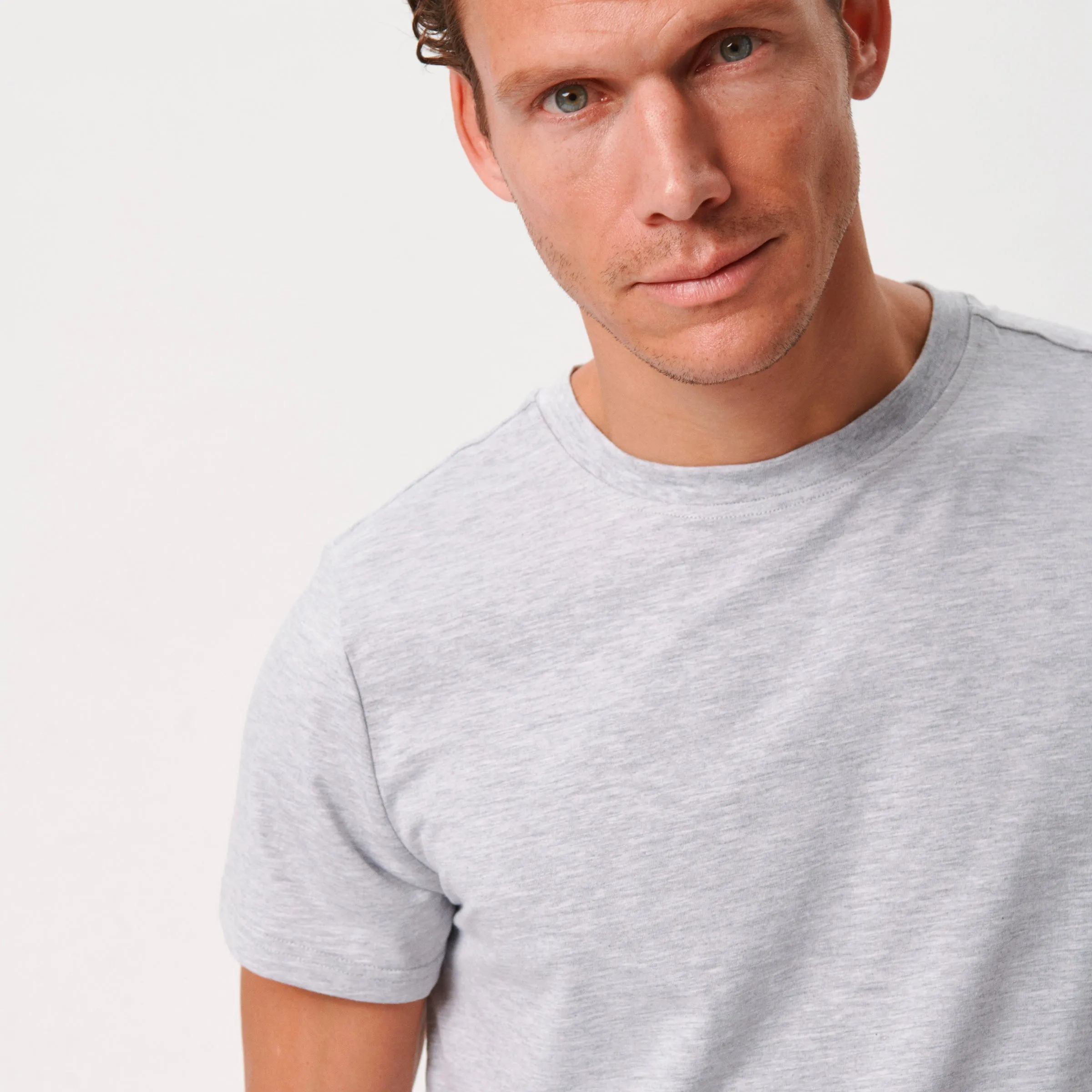 Lysegrå crew neck bambus T-shirt