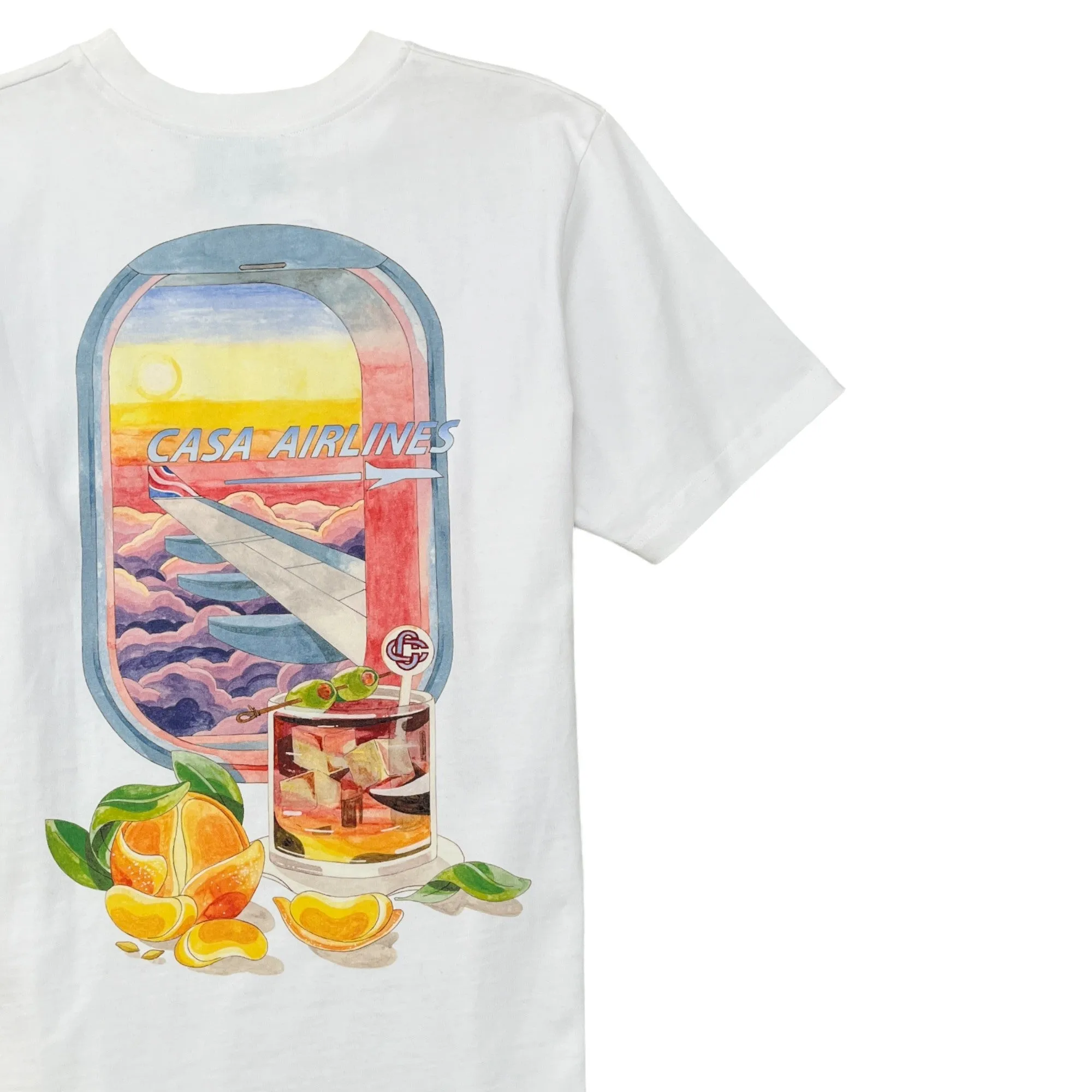 Men's Casa Airline Logo T-Shirt White Size M