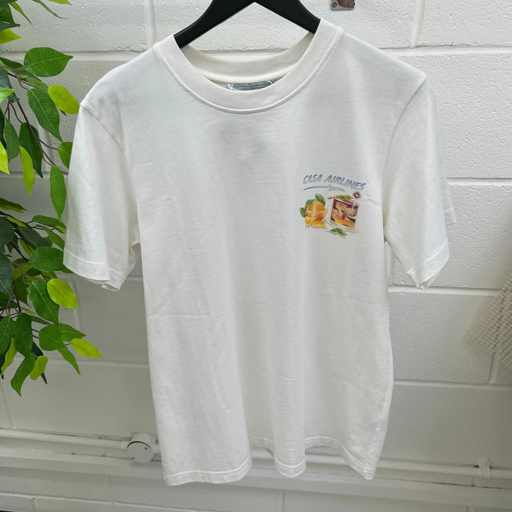 Men's Casa Airline Logo T-Shirt White Size M
