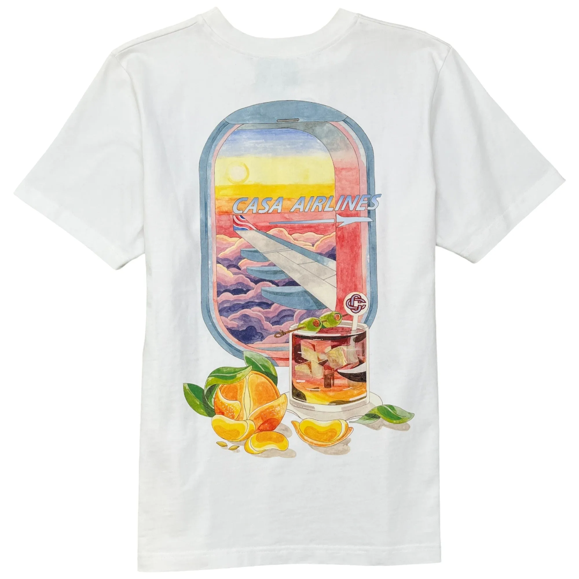 Men's Casa Airline Logo T-Shirt White Size M