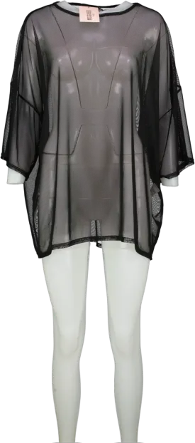 Missguided Plus Black Oversized Mesh T Shirt  SIZES UK 16/18/20/22/26