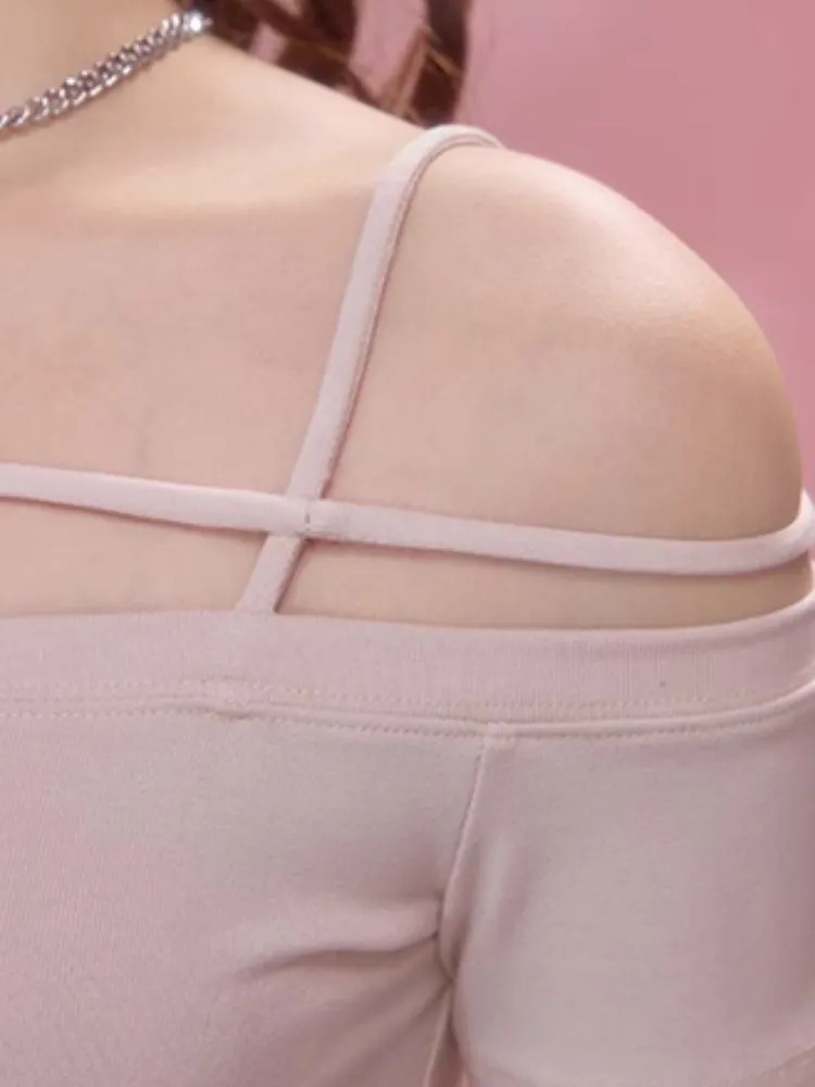 One-shoulder short-sleeved t-shirt【s0000006599】