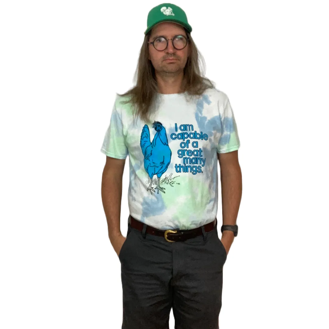 Positive Chicken Tie-Dye T-shirt - Blue Slushy Butter