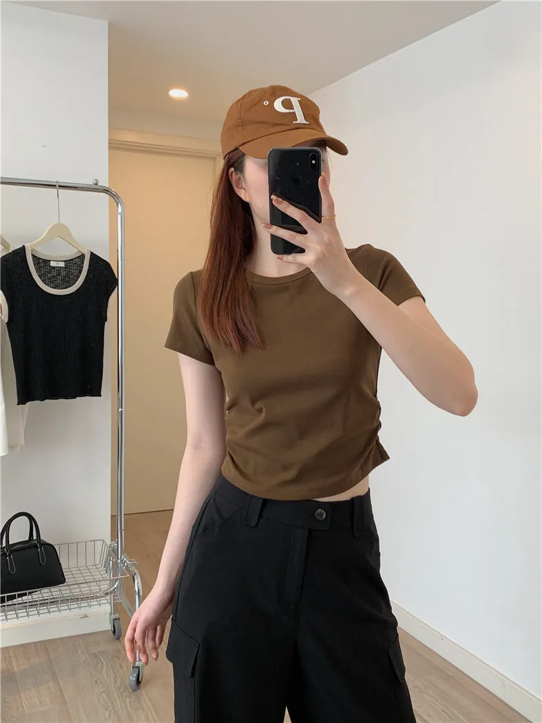 Ruched T-shirt (preorder/ 5 colours)