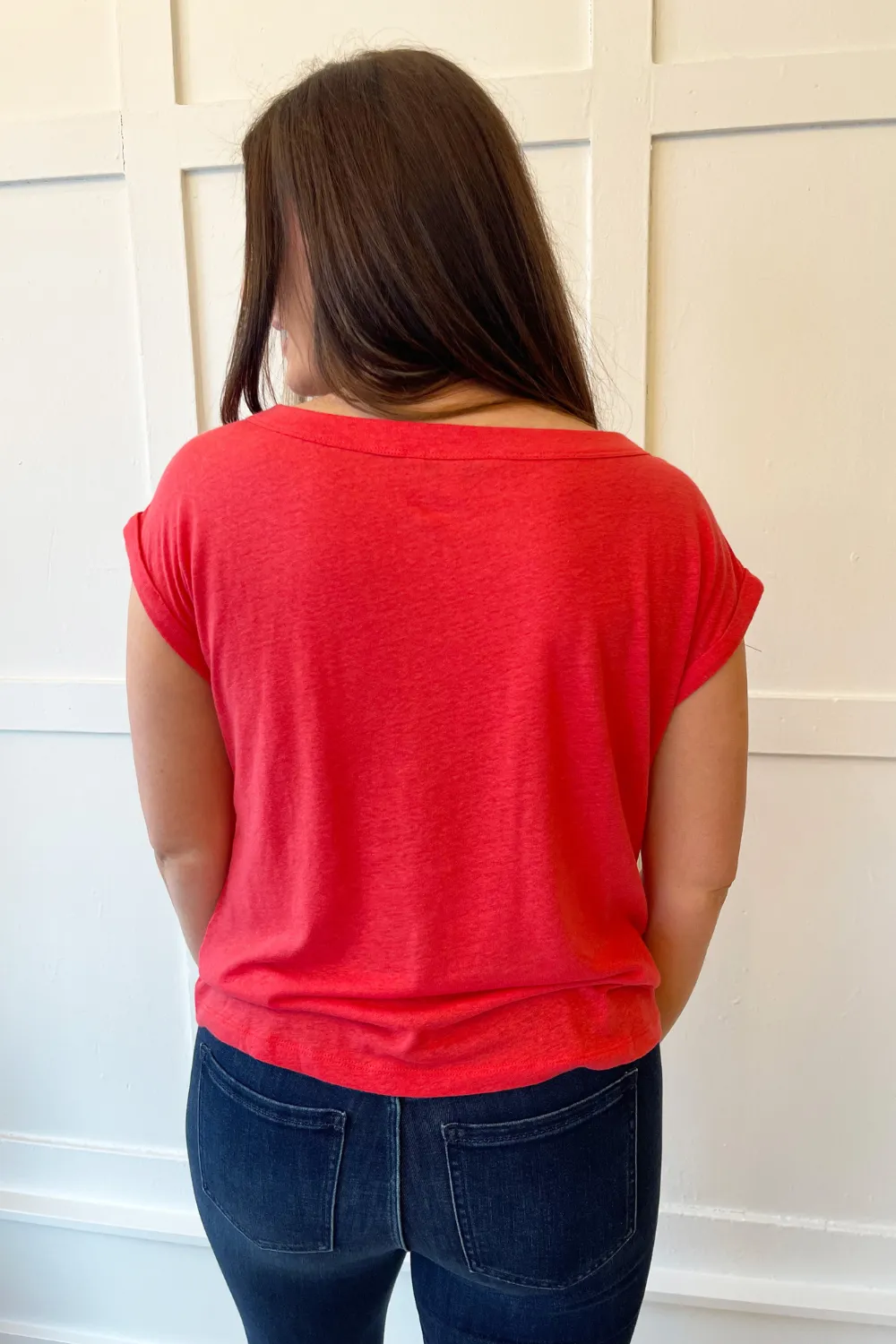 Short Sleeve Boat Neck Knot Front Knit Top