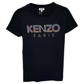 Women's Beaded Logo T-Shirt Black Size S